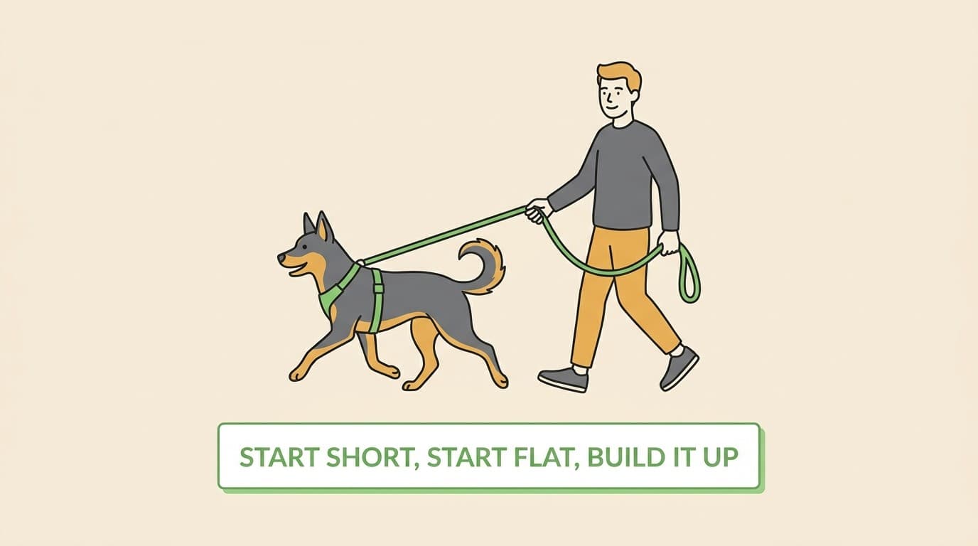 Exercising an overweight dog safely: start slow