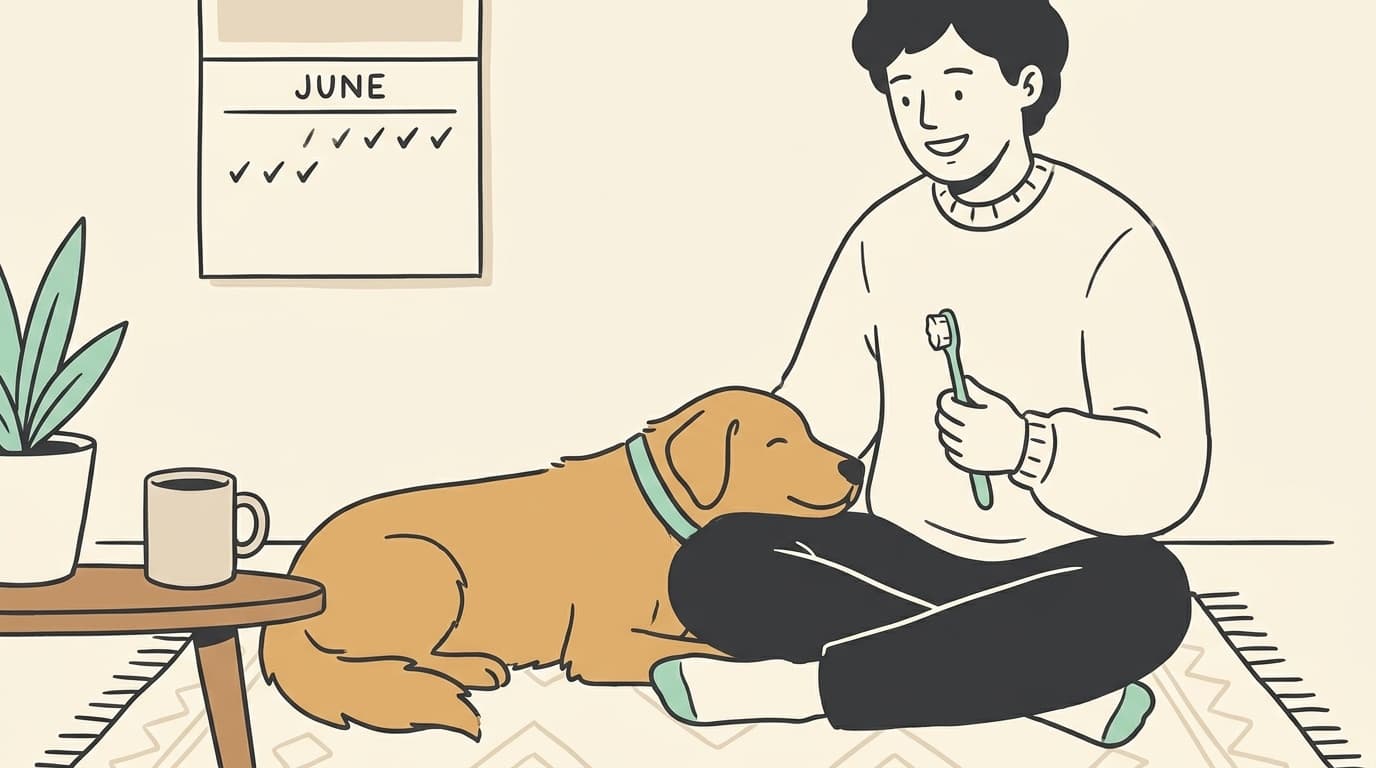 Brushing a dog's teeth (and actually keeping it up)