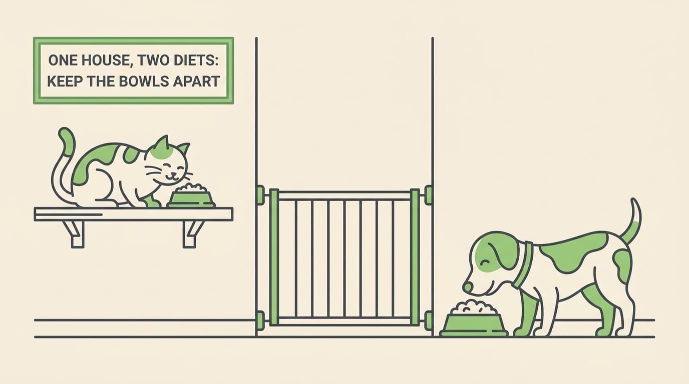 Feeding a dieter in a multi-pet home
