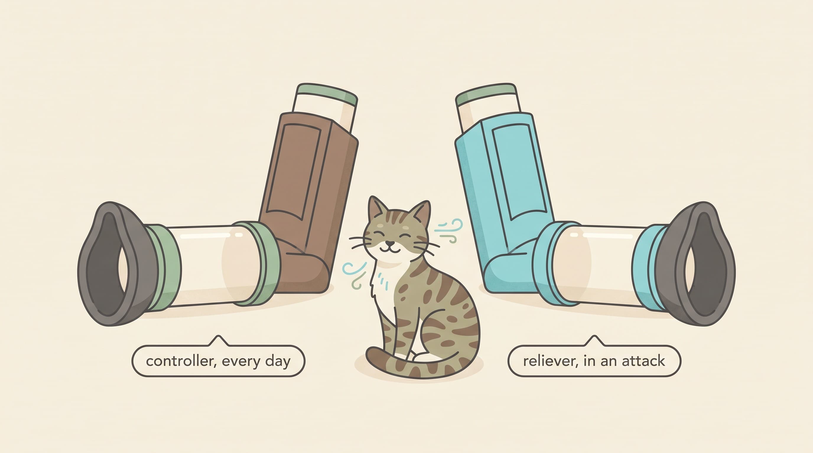 Feline Asthma Medicines: The Controller, the Reliever and Why Inhaled Wins