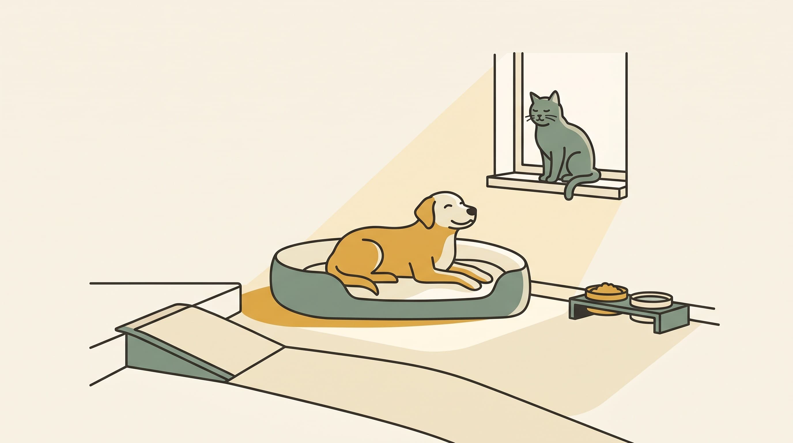 Making your home work for an older pet: ramps, grip, warmth, access