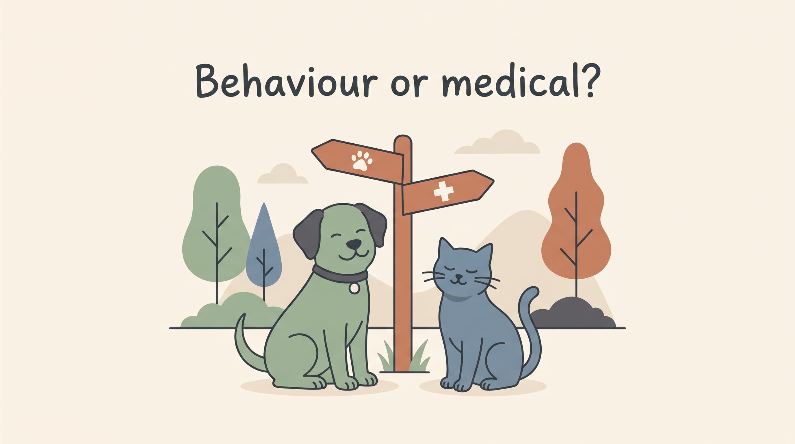 Is it behaviour or is it medical? Why the first step is a vet check