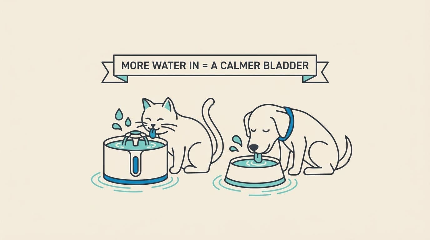 Why Getting More Water in Is the Best Thing You Can Do for Your Pet's Bladder