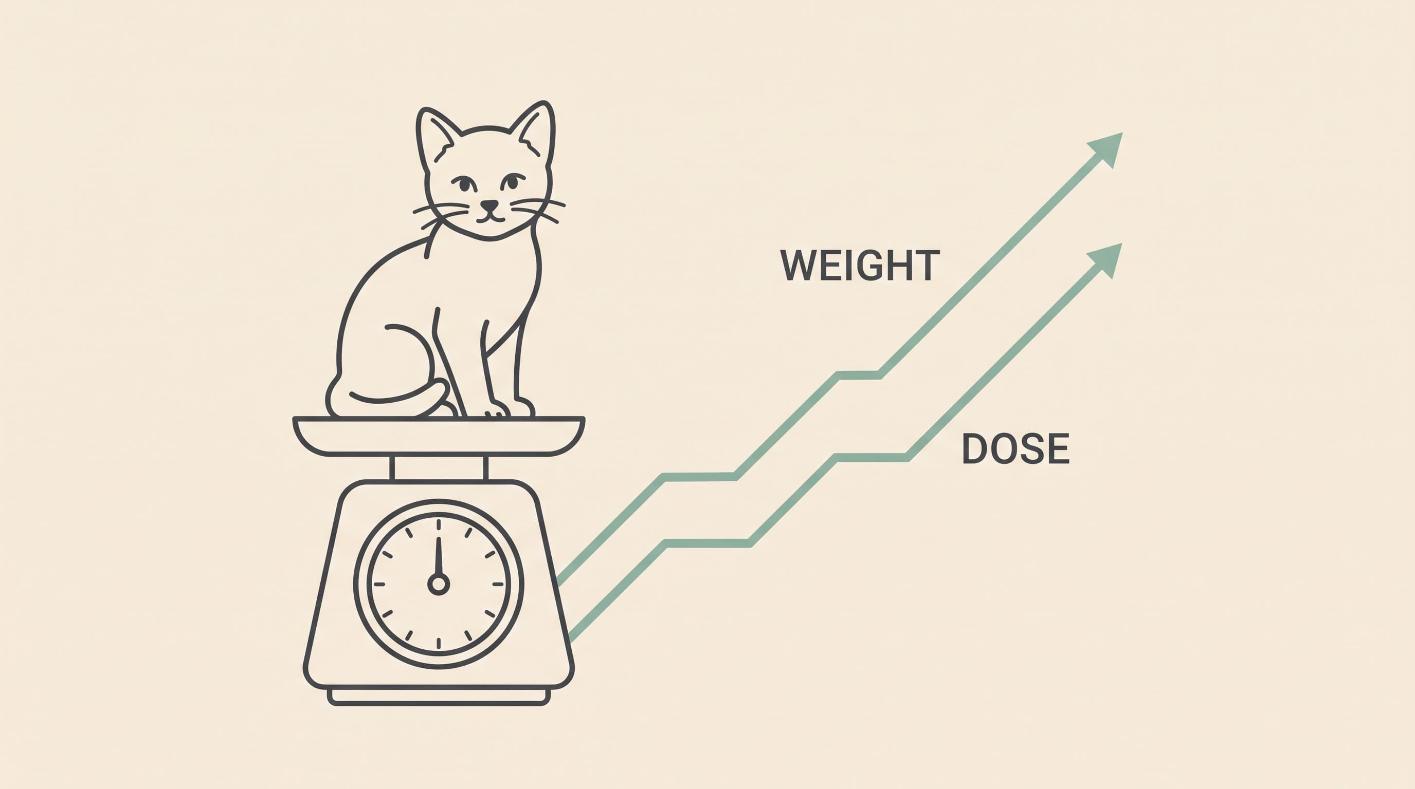Weigh weekly, re-dose weekly: the growing-kitten trap