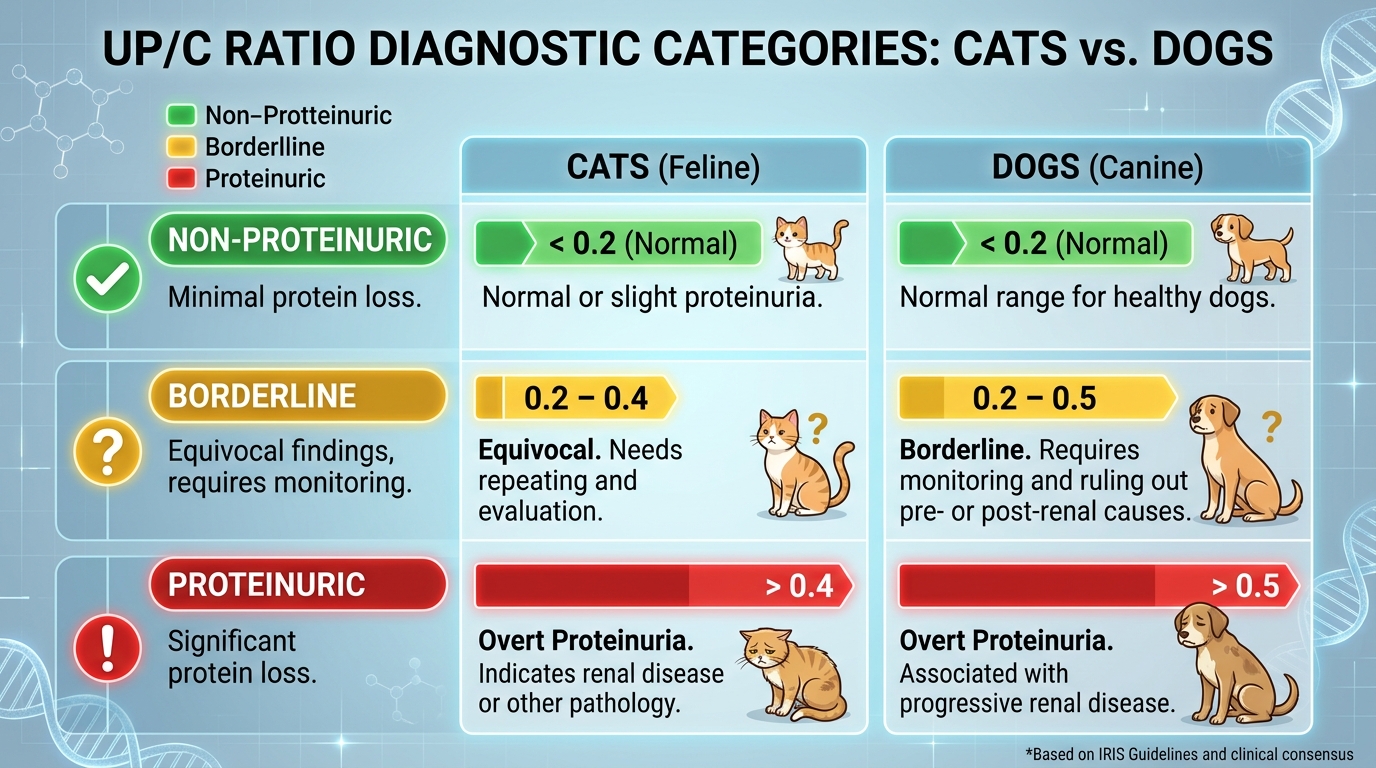 Urine protein to creatinine (UP/C) bands for cats and dogs