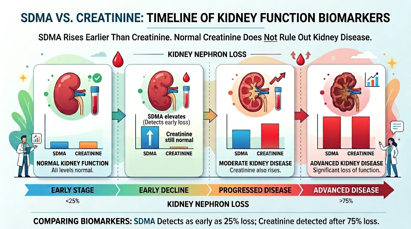 A simple kidney blood panel shown as a set of clues rather than a verdict