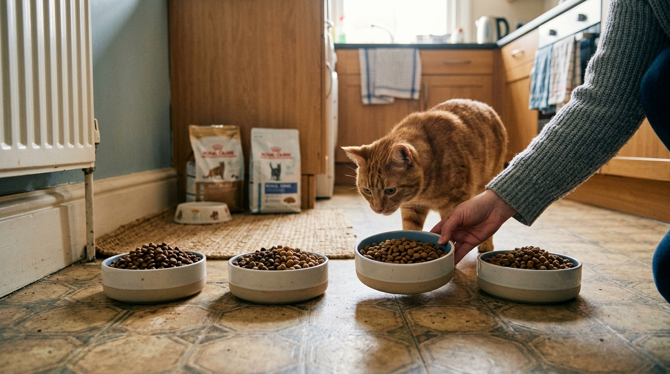 A graded old-to-new food transition schedule, week by week