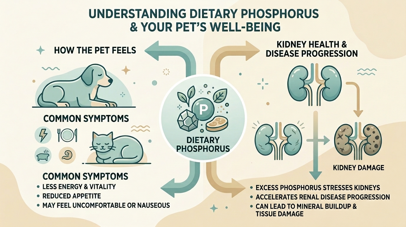 A simple diagram of why controlling phosphorus matters in kidney disease