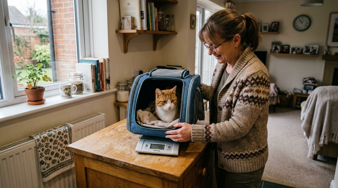 Weighing a cat at home using the carrier-weigh method