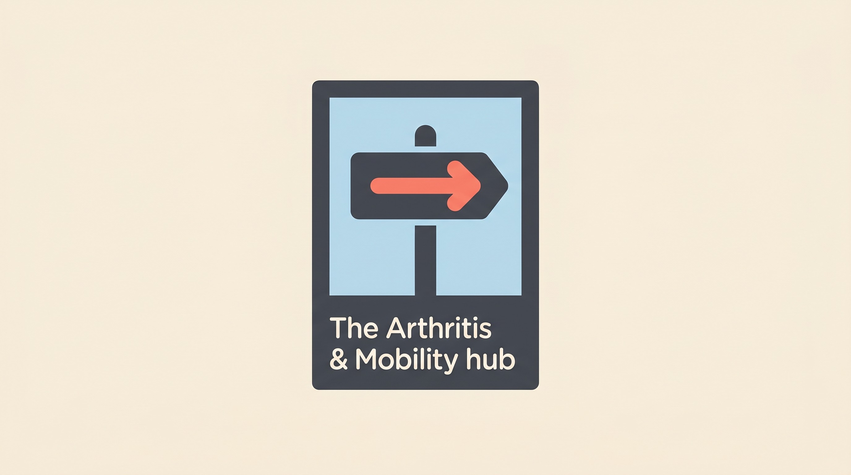 A simple signpost card inviting the reader to explore the Arthritis and Mobility hub, on a warm cream background