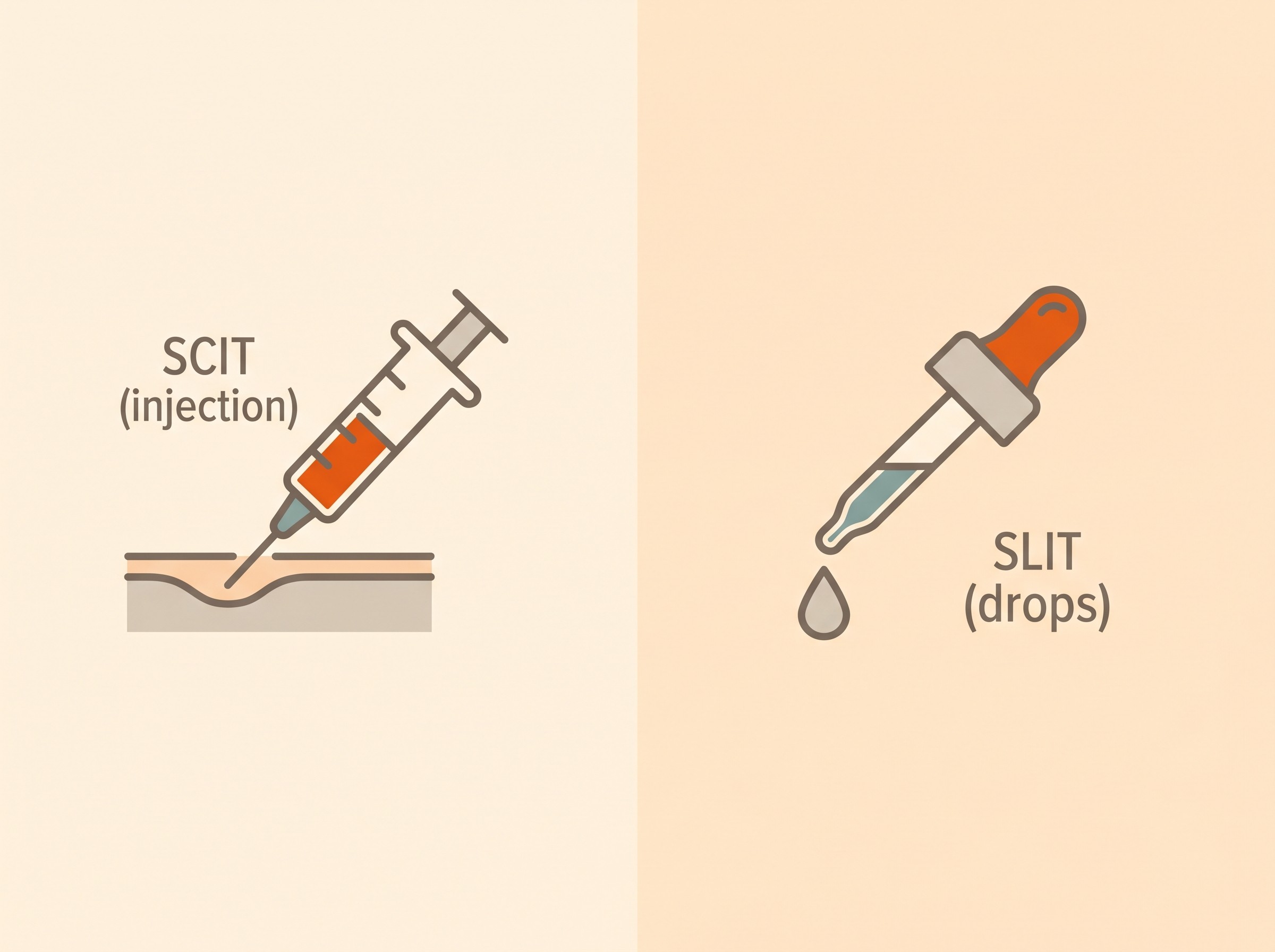 Allergy shots under the skin versus allergy drops under the tongue