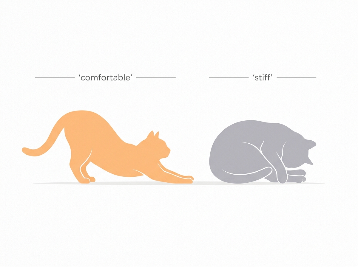 Judge activity by how the cat is the next day: comfortable versus stiff