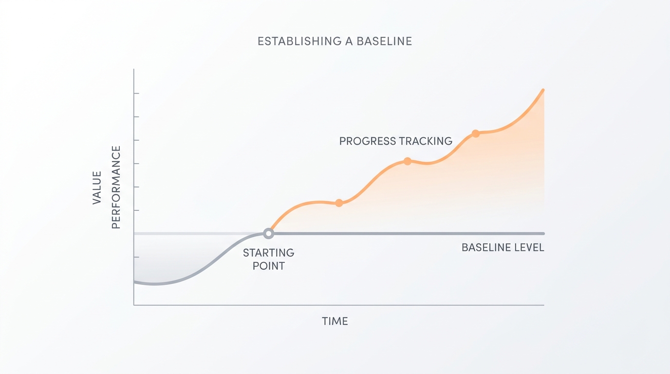 A baseline starting point captured before tracking begins