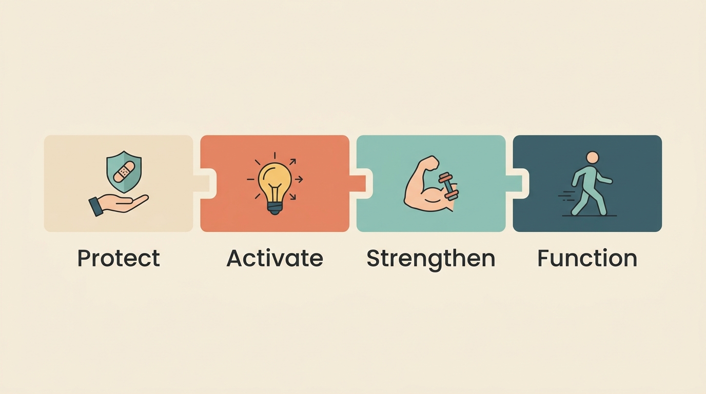 An upward recovery roadmap with milestone markers