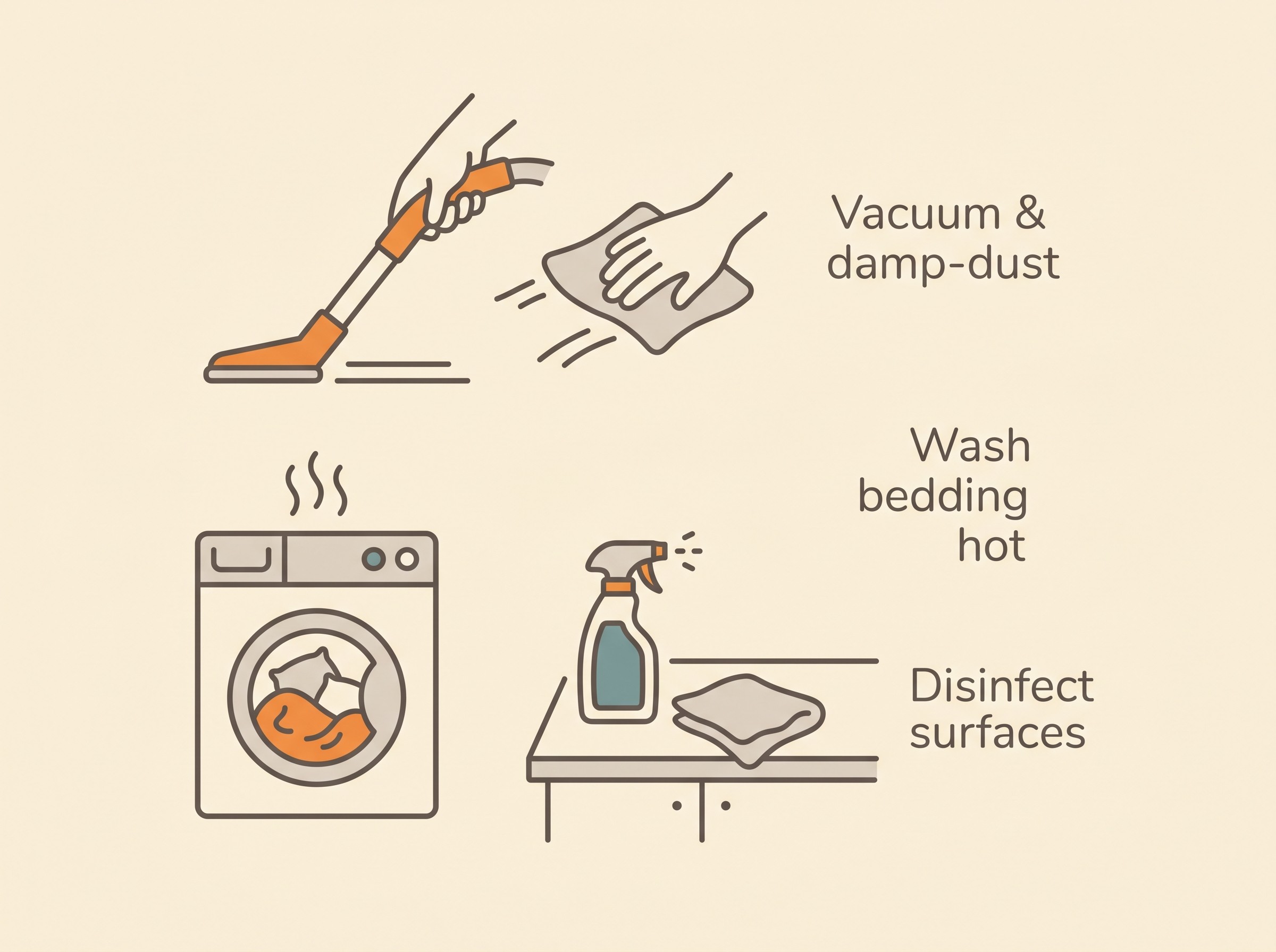 A calm household decontamination routine for ringworm