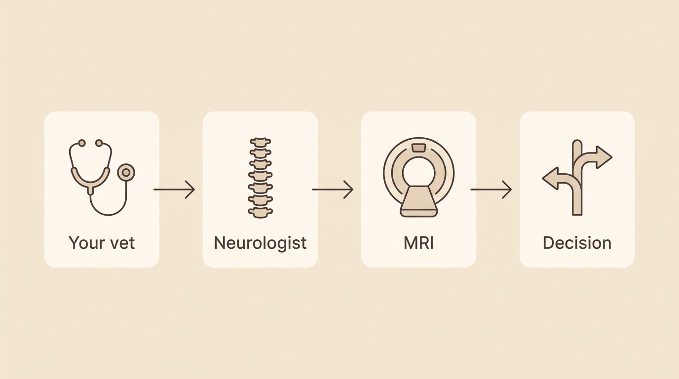 The referral pathway as four simple labelled steps