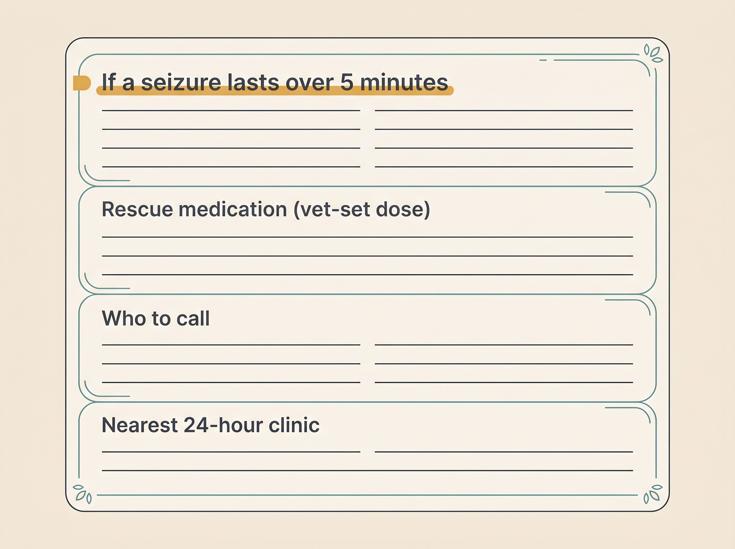 A one-page status epilepticus emergency plan template